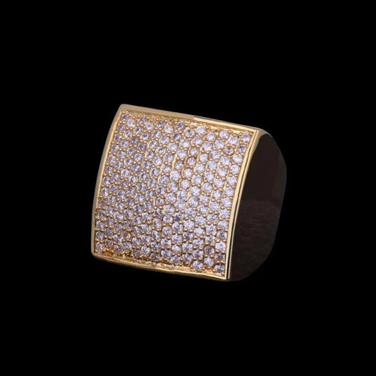 Oval Square Iced Out Ring