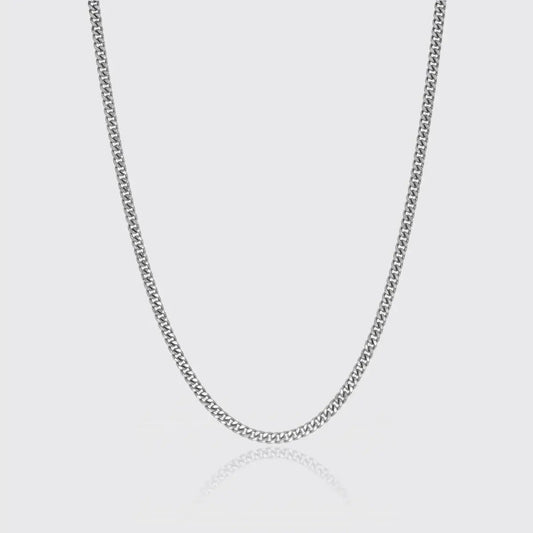 3mm Miami Cuban Link Chain - White Gold