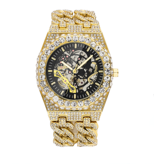 Versace Skeleton Iced Out Watch