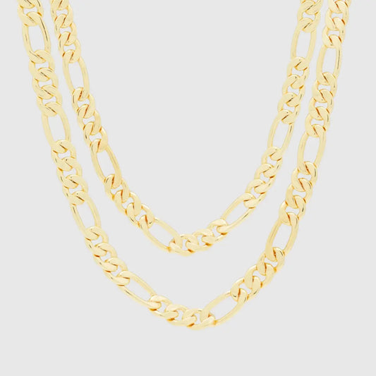 8mm Figaro Chain Choker Set
