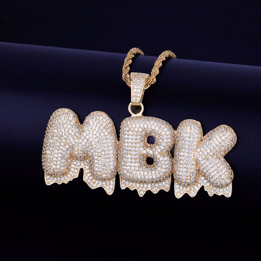 Drippy Bubble Custom Pendant- Gold