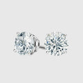 ROUND STUD EARRINGS 5MM - White Gold Vermeil
