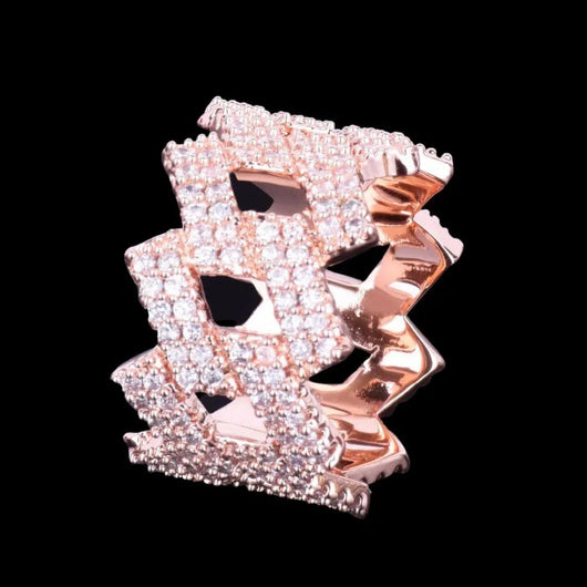 Crown Miami Cuban Link Iced Out Ring