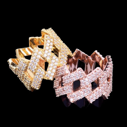 Crown Miami Cuban Link Iced Out Ring