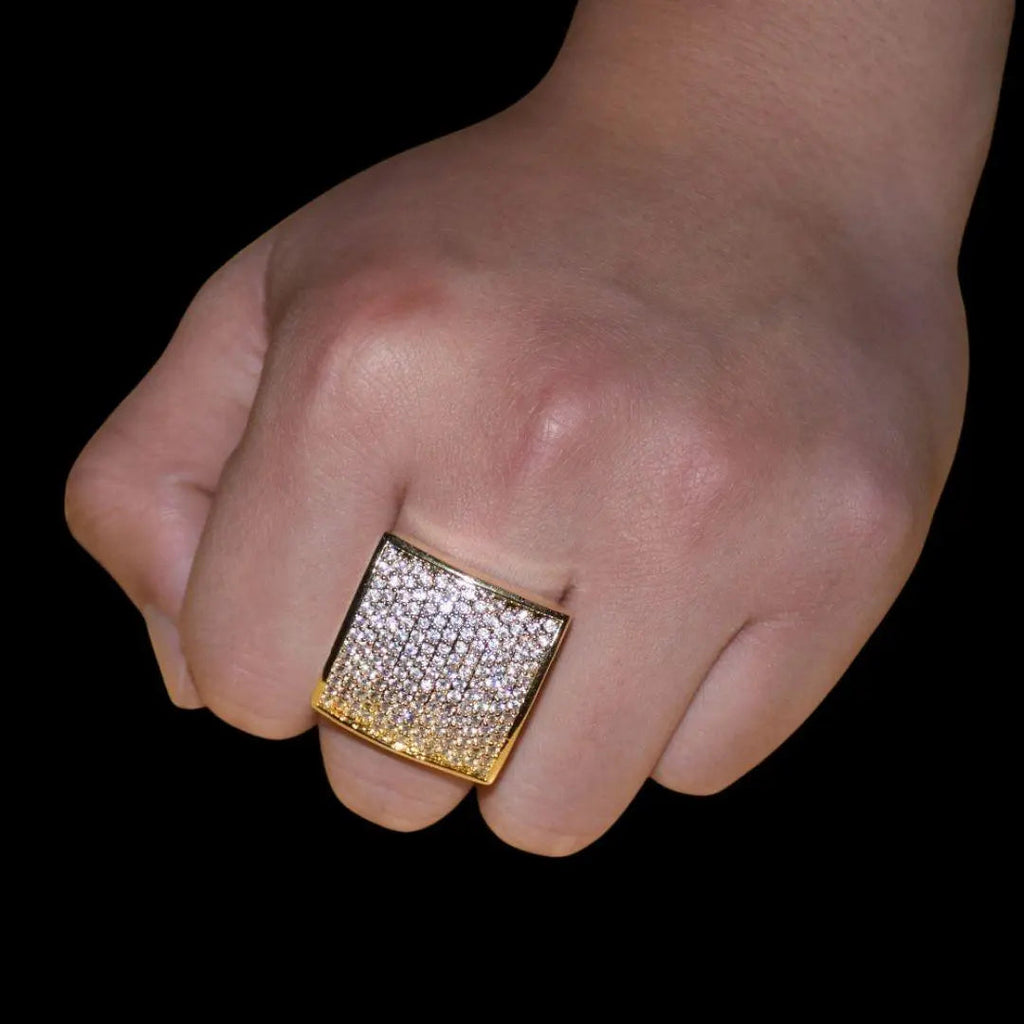 Oval Square Iced Out Ring