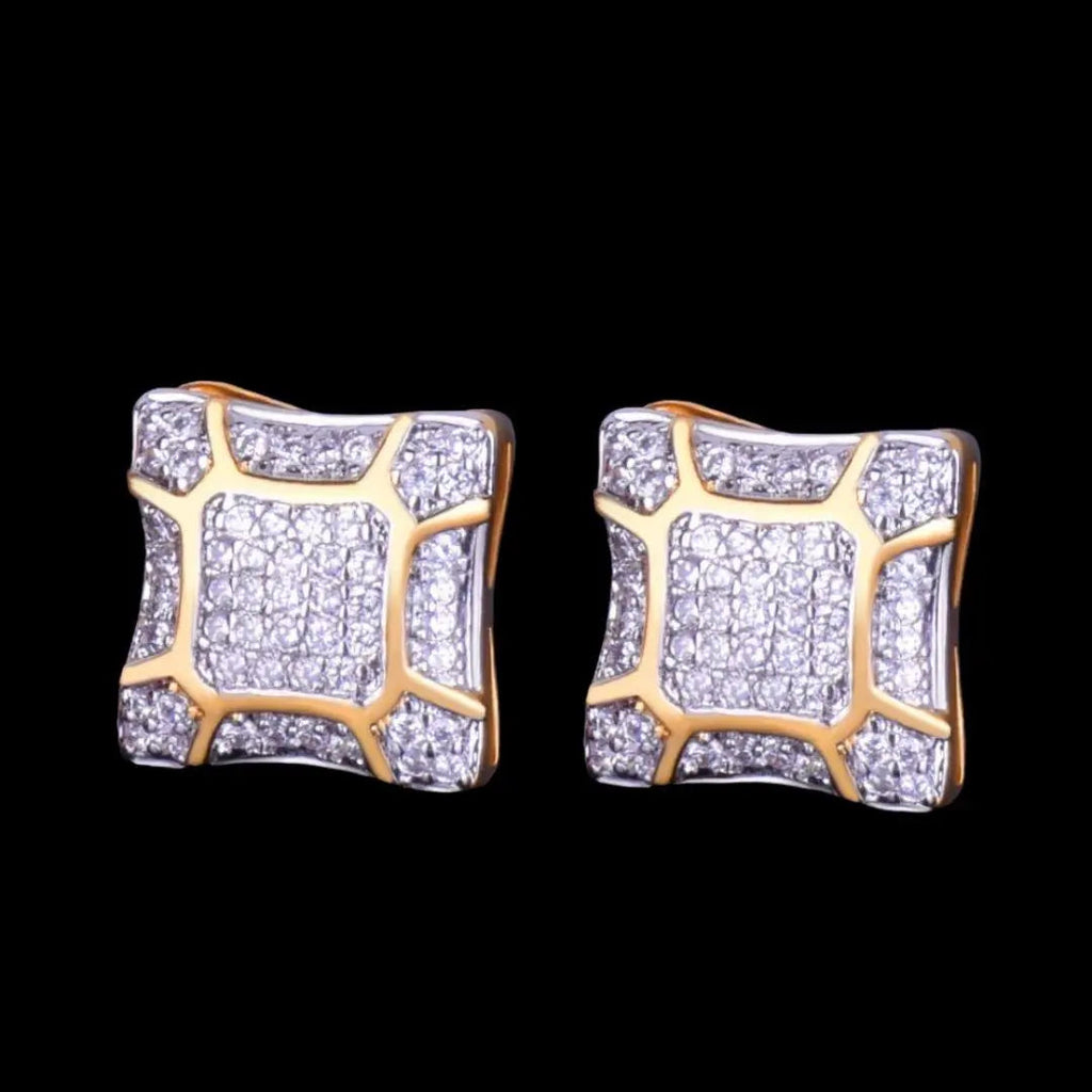 11MM Sunshine Iced Out Stud Earrings