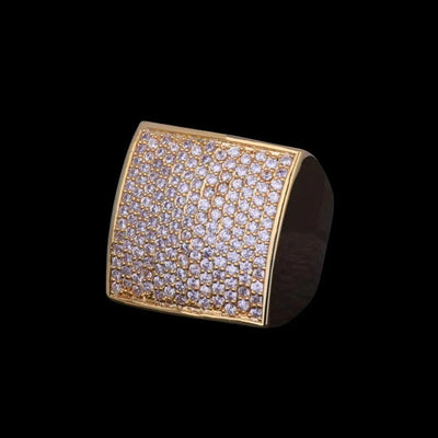 Oval Square Iced Out Ring