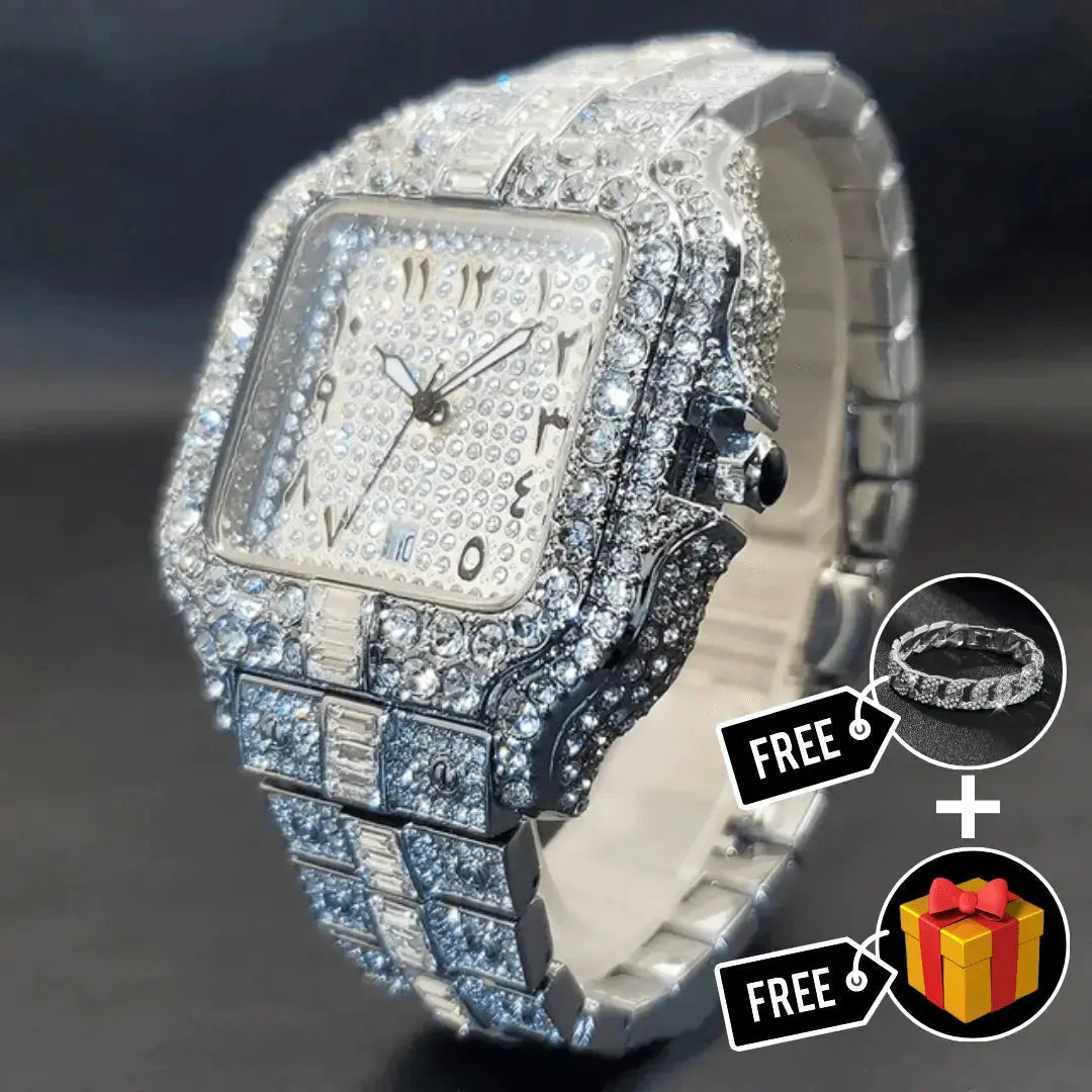 Arabic Iced Out Watch
