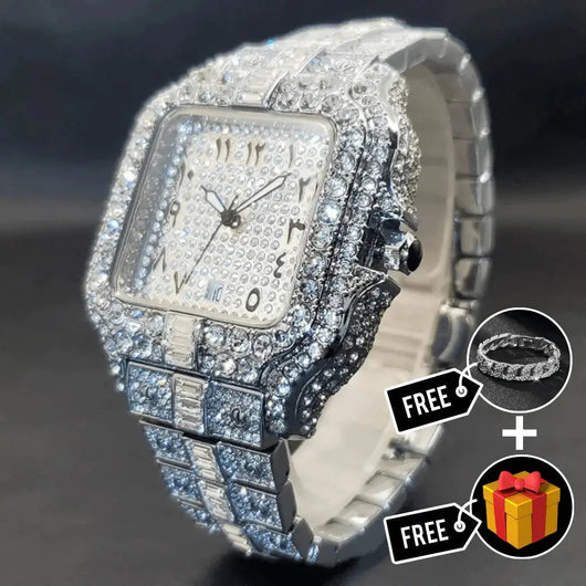 Arabic Iced Out Watch
