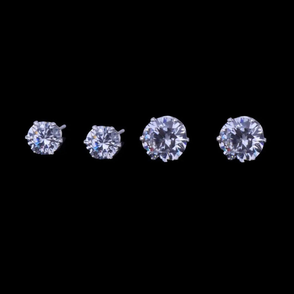 Round Iced Out Stud Earrings