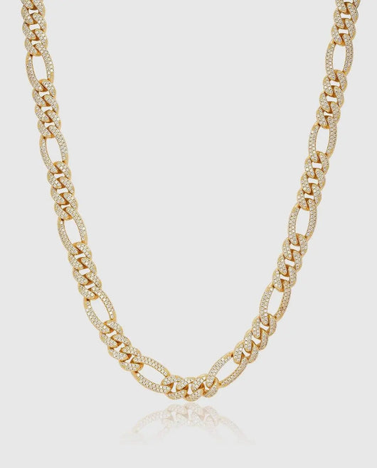 10mm Iced Figaro Chain
