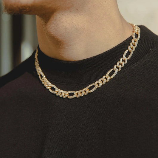 10mm Iced Figaro Chain