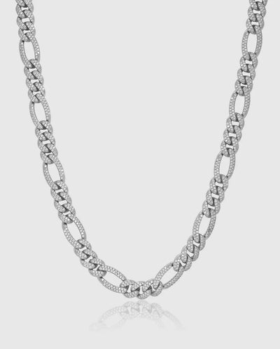 10mm Iced Figaro Chain