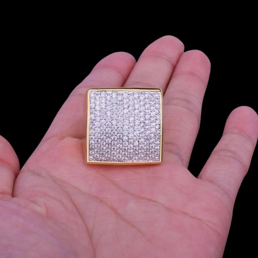 Oval Square Iced Out Ring