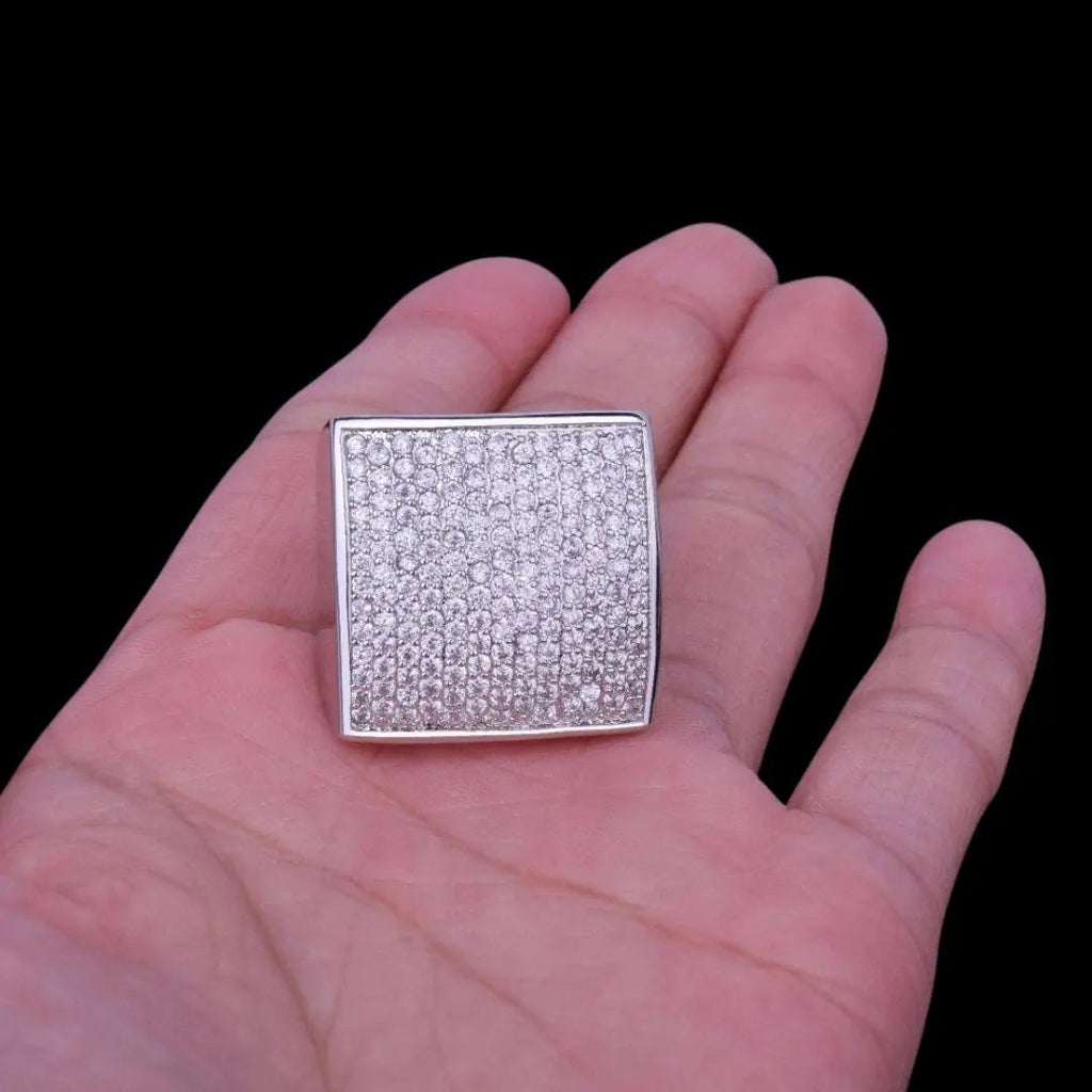 Oval Square Iced Out Ring