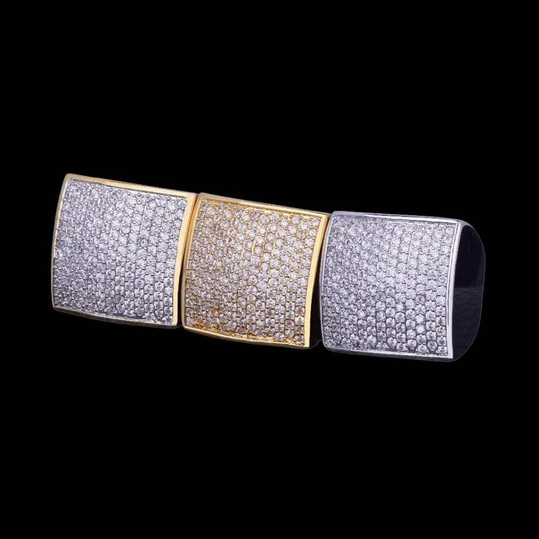 Oval Square Iced Out Ring
