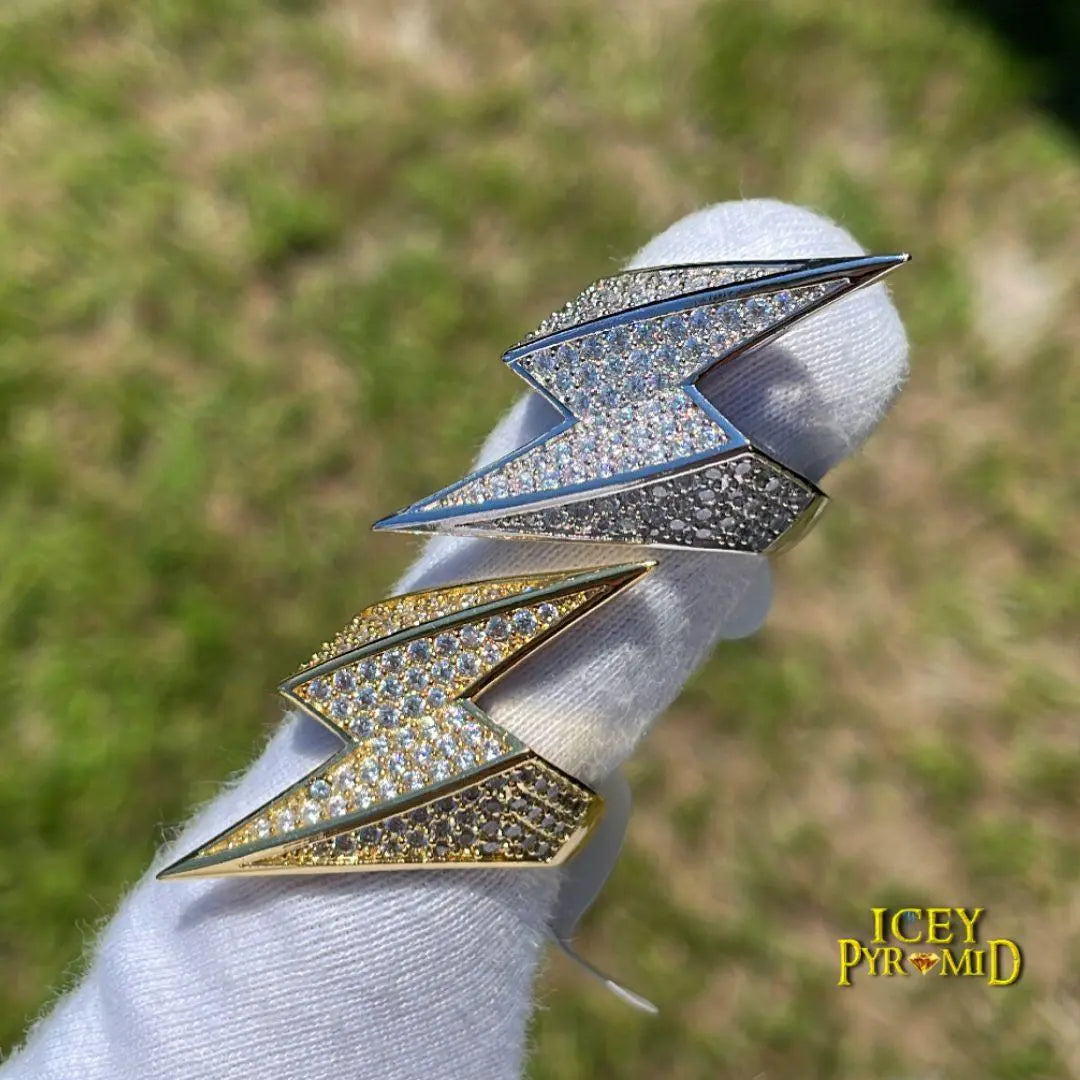 Lightning Sign Iced Out Ring