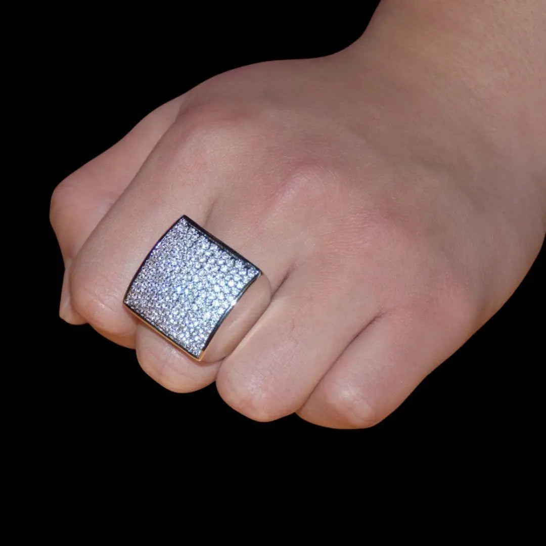 Oval Square Iced Out Ring