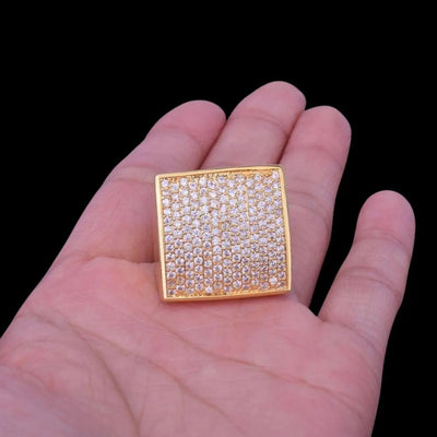 Oval Square Iced Out Ring