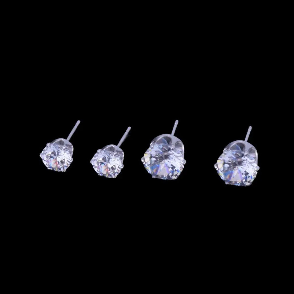 Round Iced Out Stud Earrings