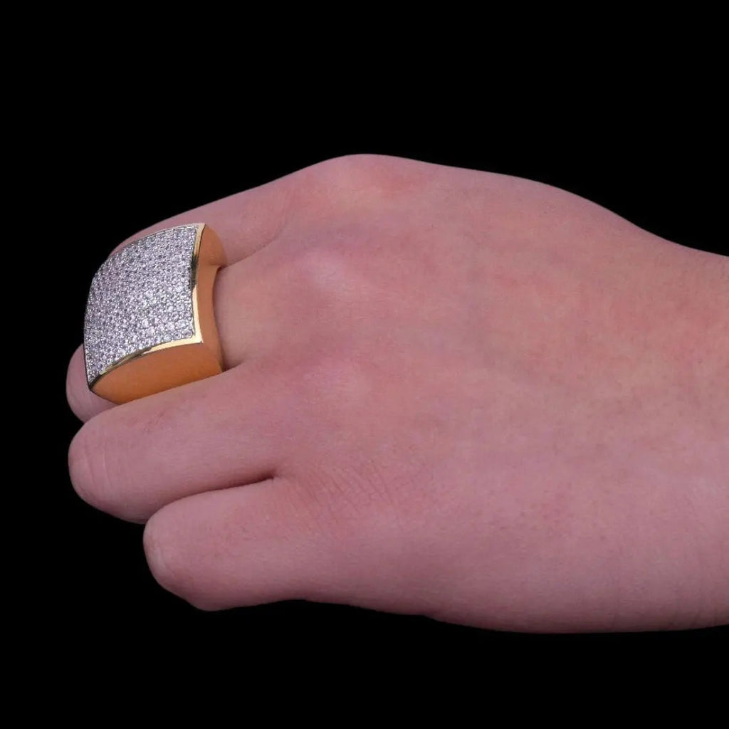 Oval Square Iced Out Ring