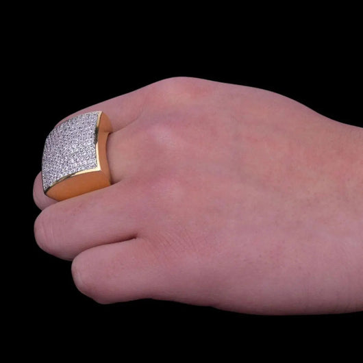 Oval Square Iced Out Ring
