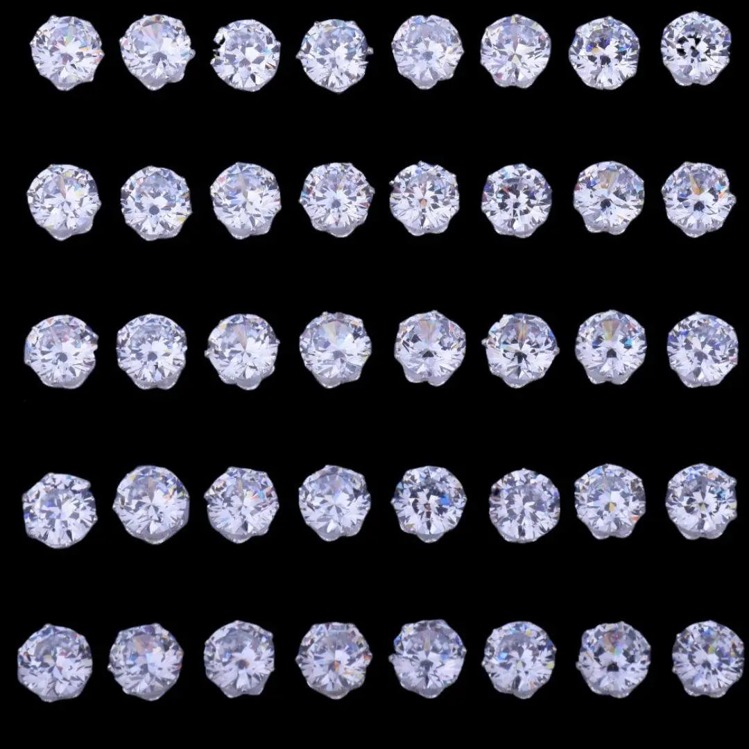 Round Iced Out Stud Earrings