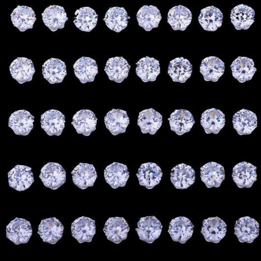 Round Iced Out Stud Earrings