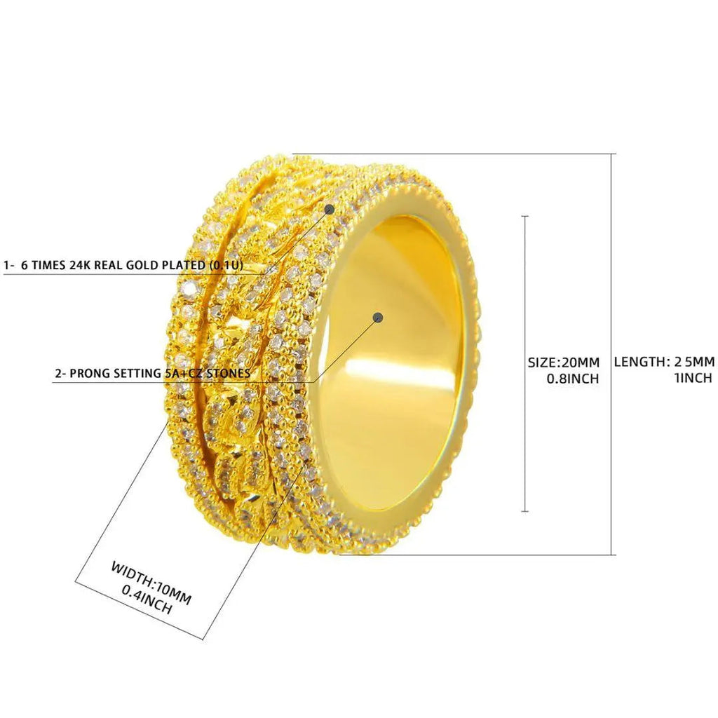 Spinnig Iced Out Ring