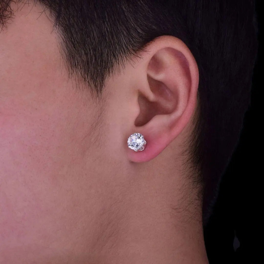 Round Iced Out Stud Earrings