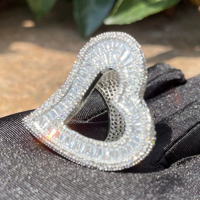 Open Heart Iced Out Ring