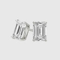 BAGUETTE STUD EARRINGS 1.2 CTW - White Gold Vermeil