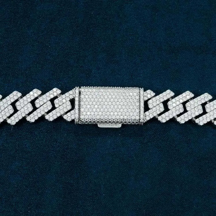 15MM Moissanite Prong Cuban Link Chain