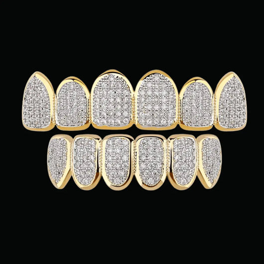 6 Top and Bottom Iced Out Grillz