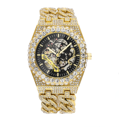 Versace Skeleton Iced Out Watch
