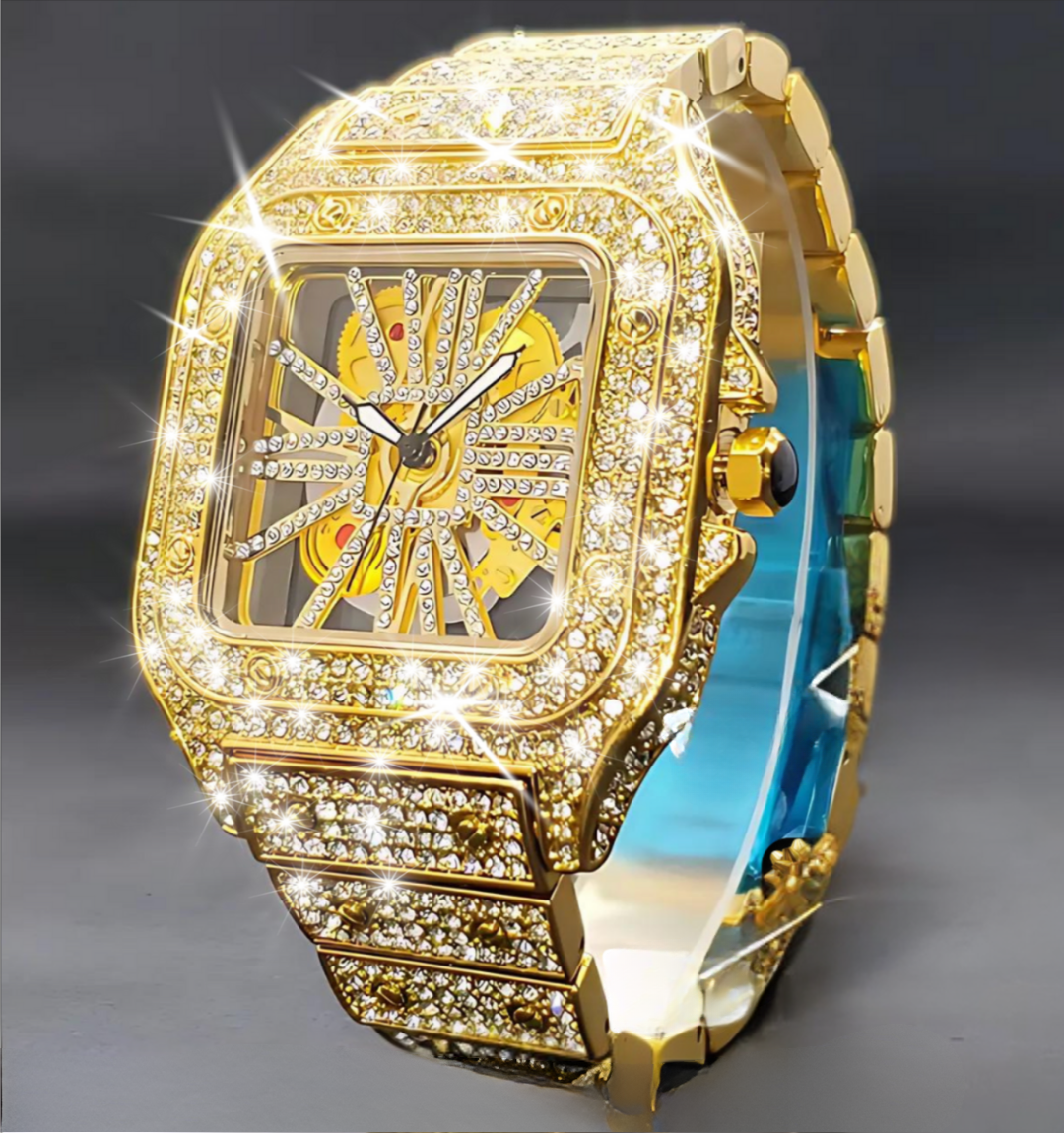 Skeleton Iced Out Watch