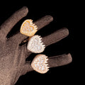 Flamy Heart Iced Out Ring