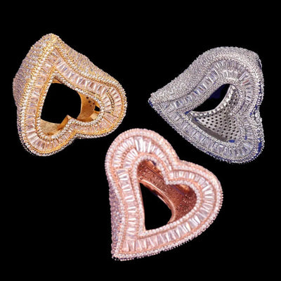 Open Heart Iced Out Ring