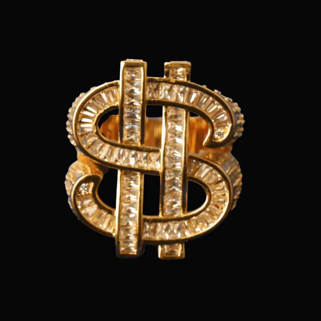 Dollar Sign Iced Out Ring