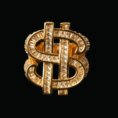 Dollar Sign Iced Out Ring