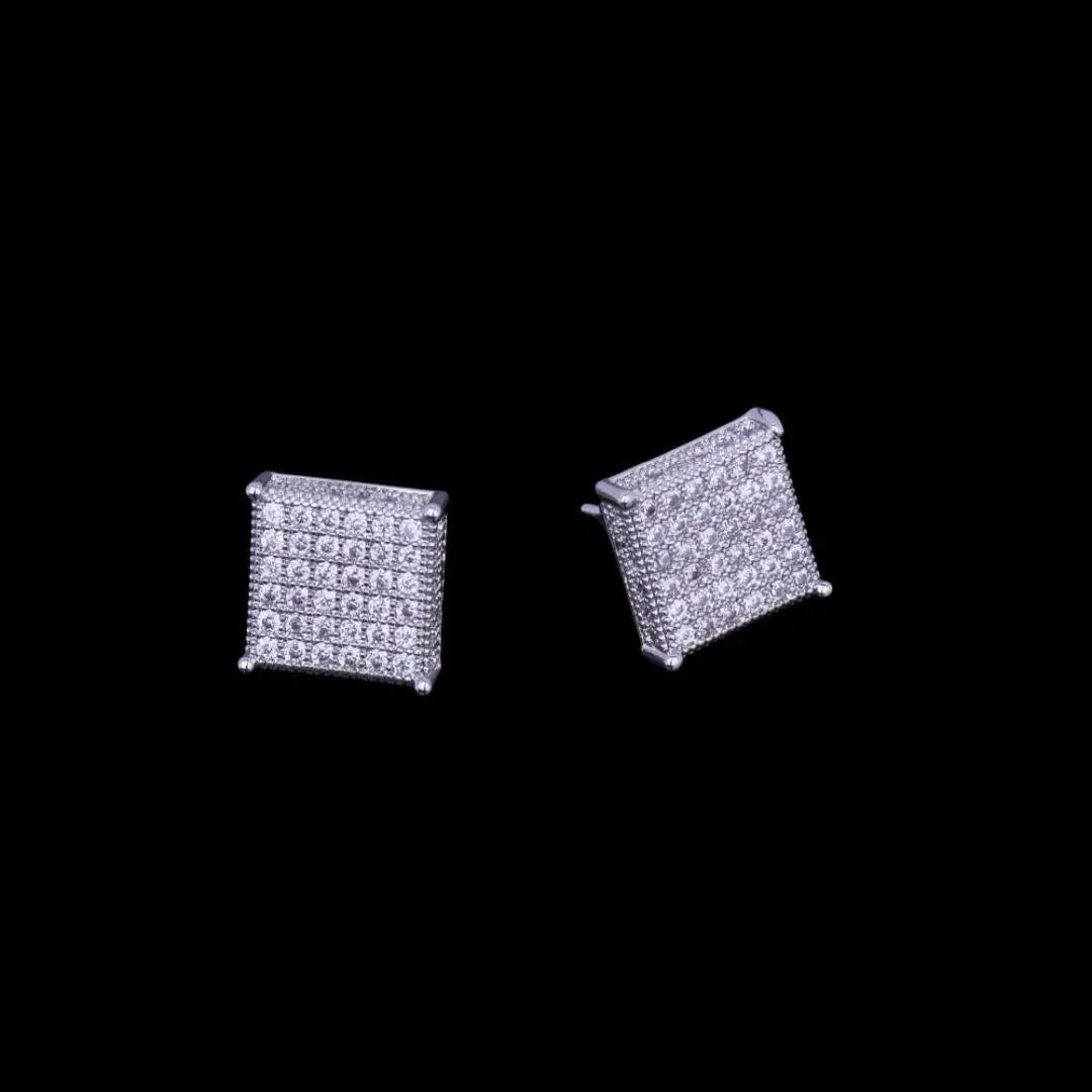 12MM Micro Paved Iced Out Stud Earrings
