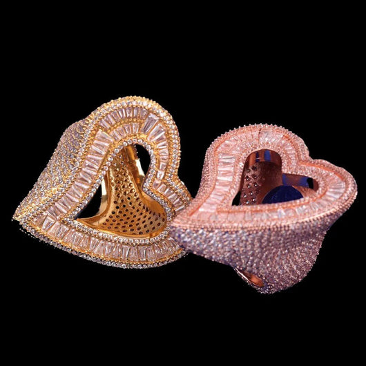 Open Heart Iced Out Ring