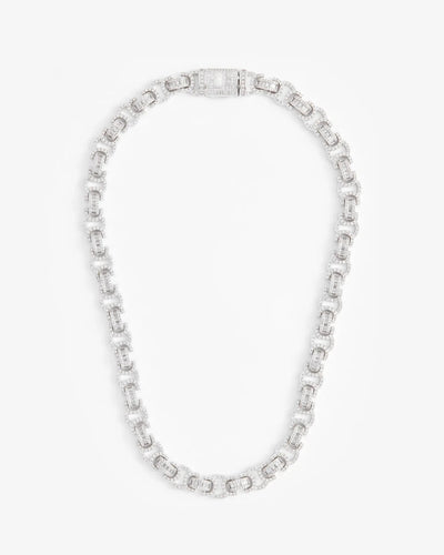 Iced Byzantine Chain - White Gold