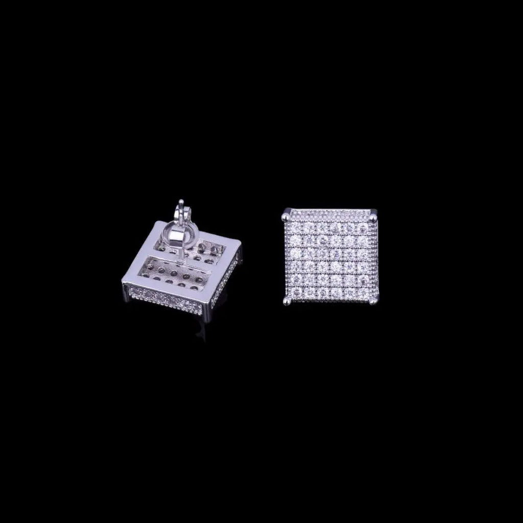 12MM Micro Paved Iced Out Stud Earrings