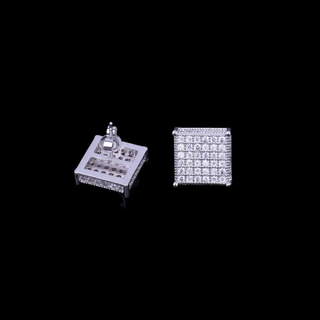 12MM Micro Paved Iced Out Stud Earrings