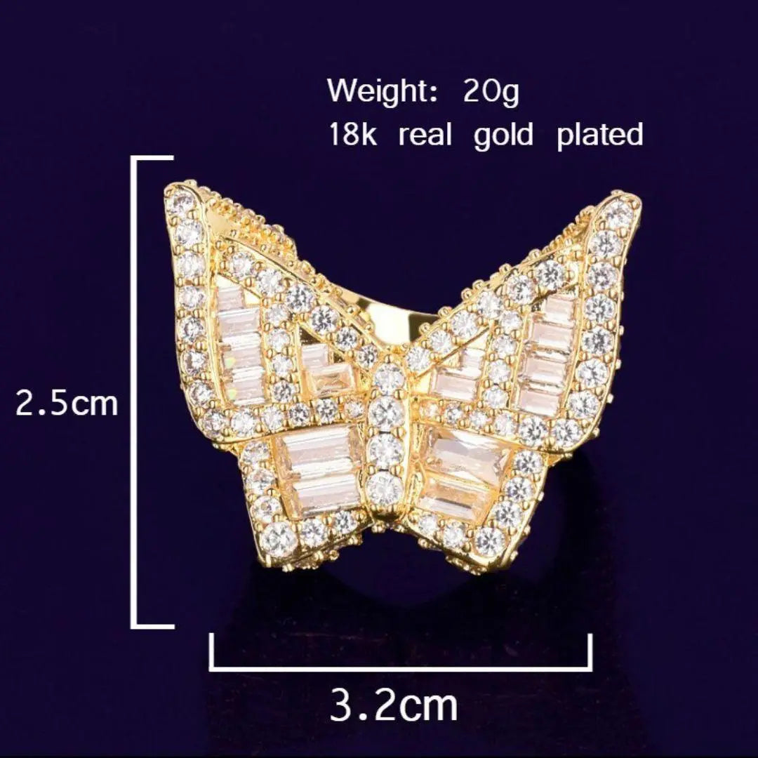 Butterfly Edition Baguette Tennis Iced Out Ring