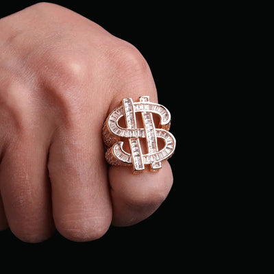 Dollar Sign Iced Out Ring