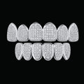 6 Top and Bottom Iced Out Grillz