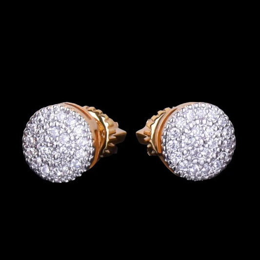 8MM Round Cut Iced Out Stud Earrings