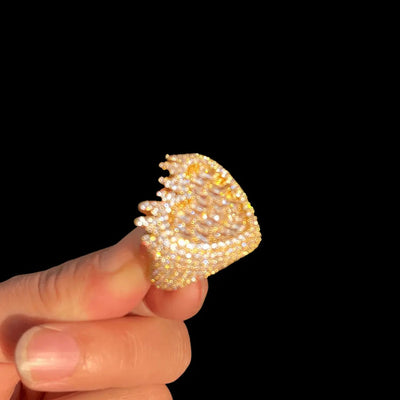 Flamy Heart Iced Out Ring
